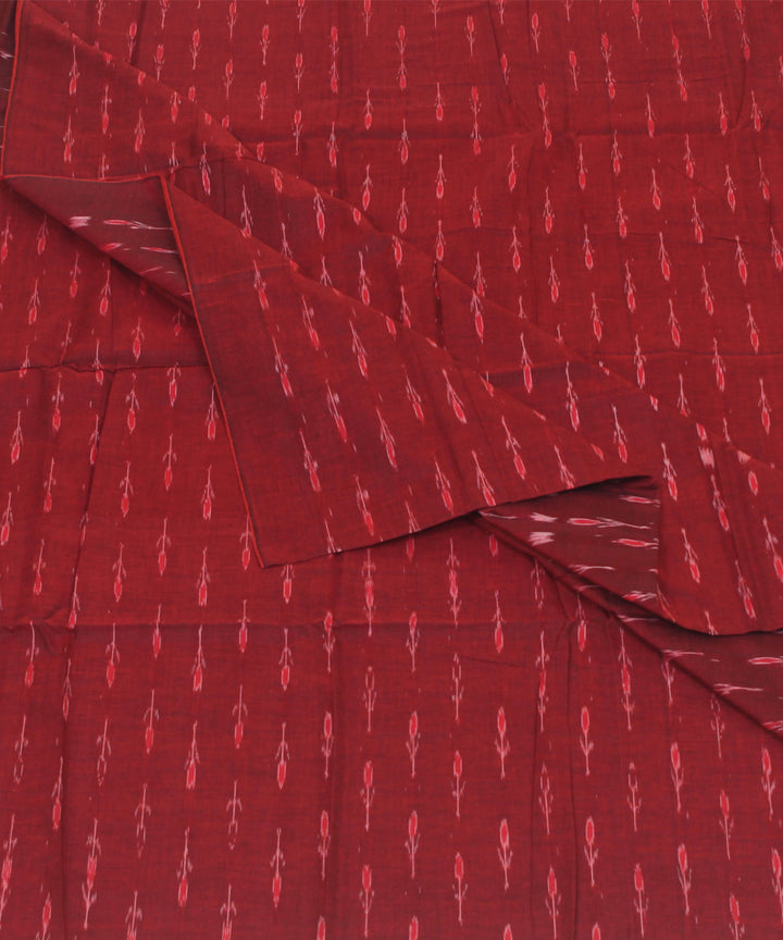 2.4 m maroon red handwoven cotton nuapatna kurta material