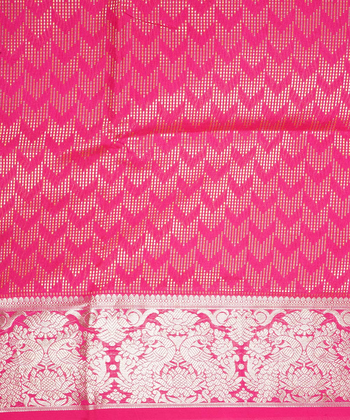 Pink cyan blue silk handloom venkatagiri saree