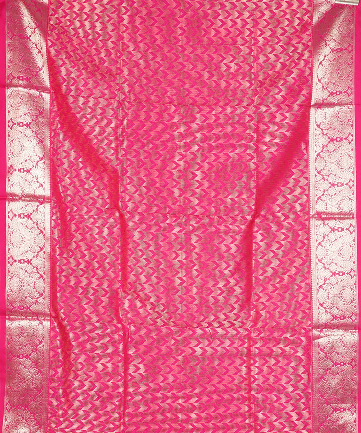 Pink cyan blue silk handloom venkatagiri saree