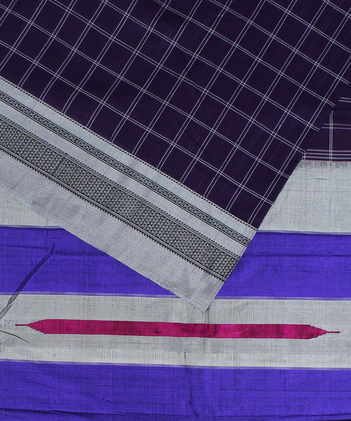 Purple grey chikki paras cotton handloom ilkal saree