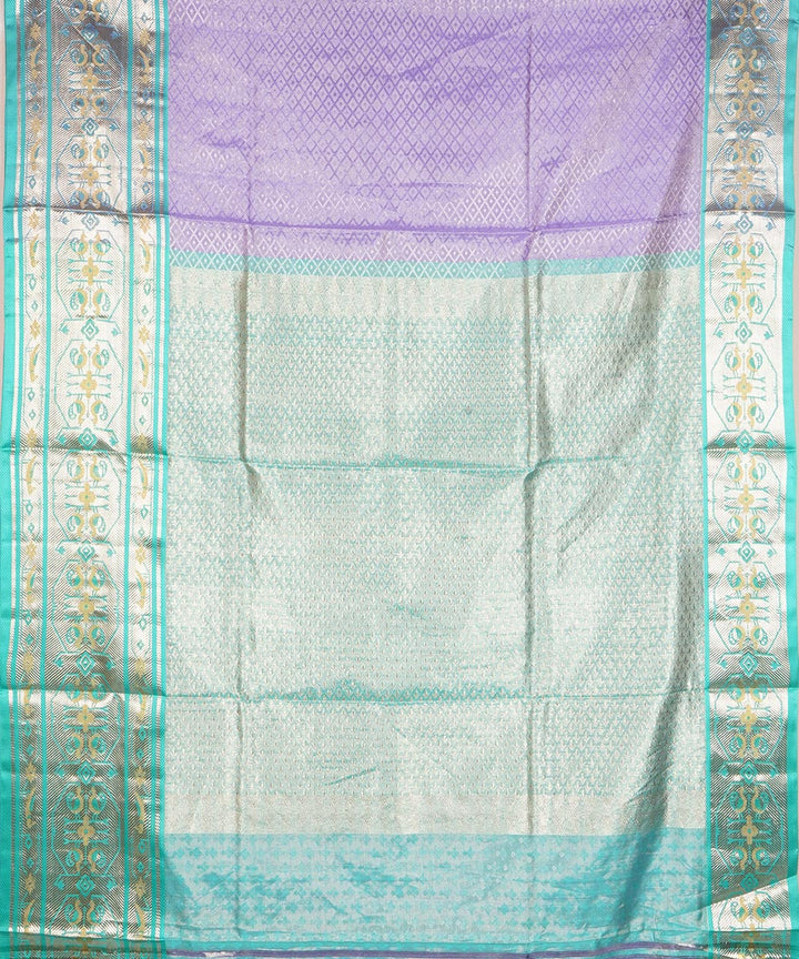Lavender sky blue silk handloom venkatagiri saree