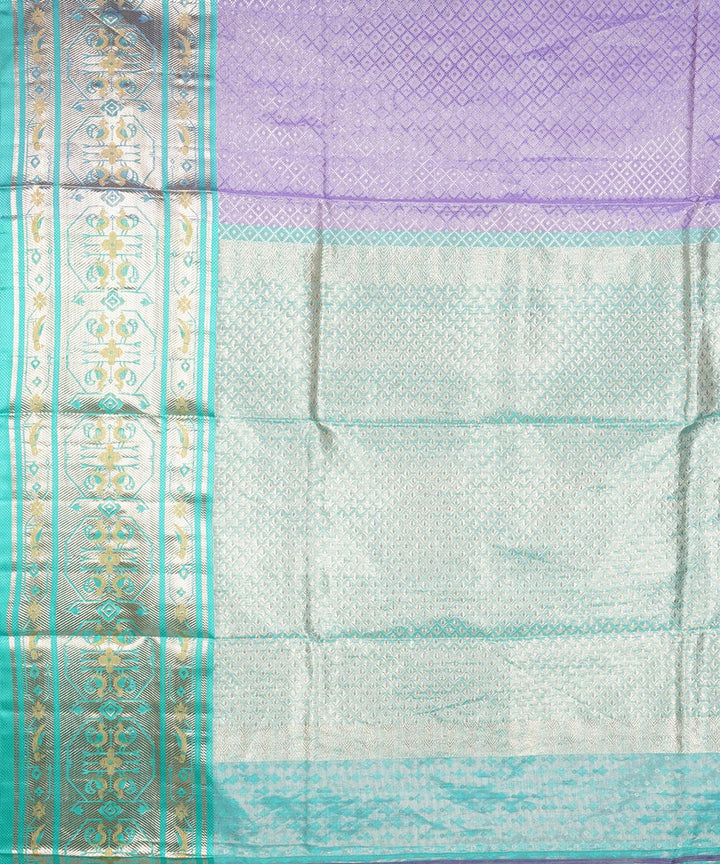 Lavender sky blue silk handloom venkatagiri saree