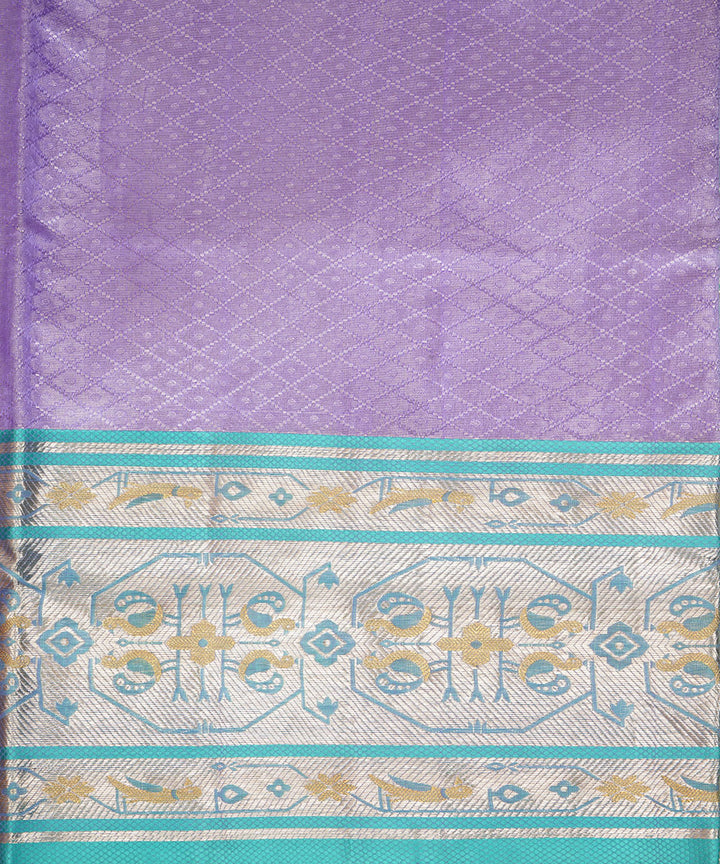 Lavender sky blue silk handloom venkatagiri saree