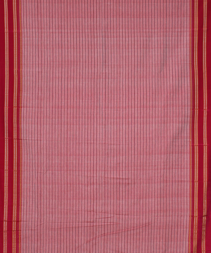 Peach pink gayatri cotton handloom ilkal saree
