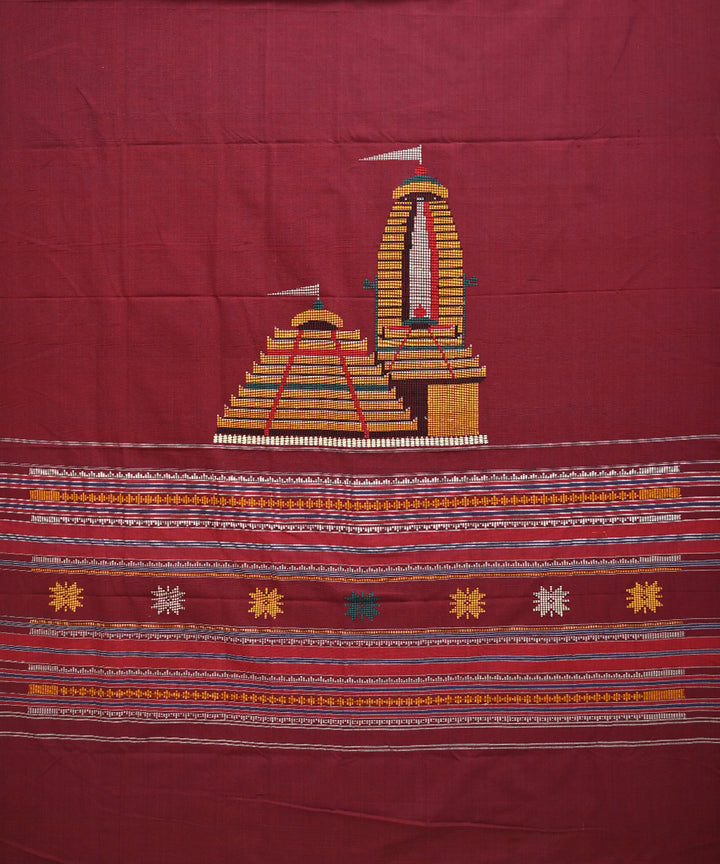 Maroon multi colour Handmade Cotton Dhala pathara parada