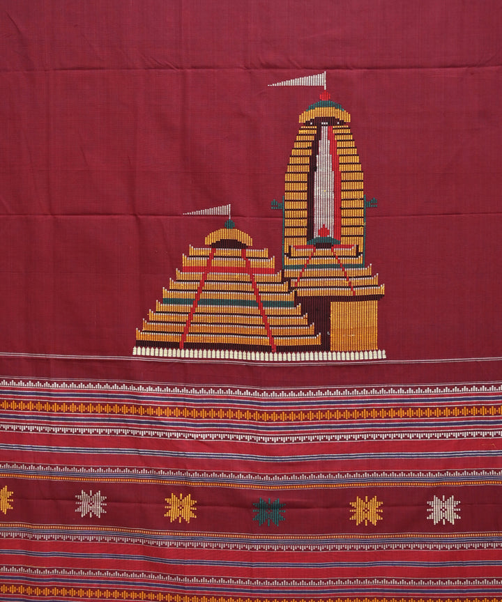 Maroon multi colour Handmade Cotton Dhala pathara parada