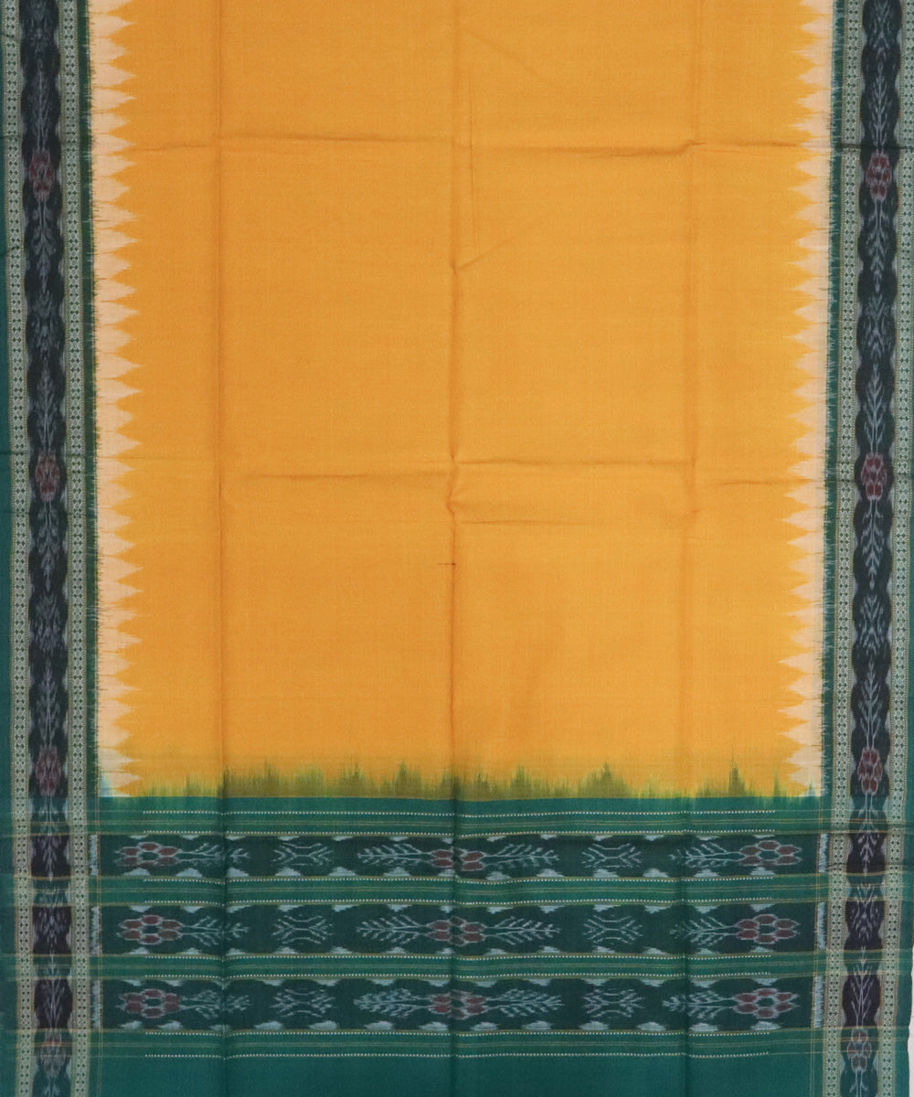 Yellow green handwoven cotton sambalpuri dress material