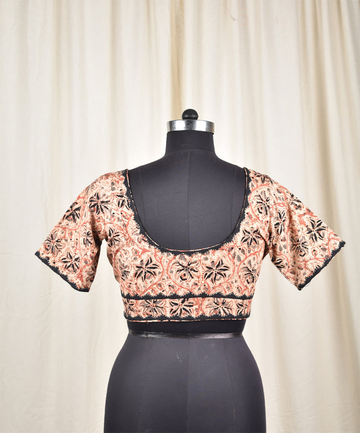 Brown handwoven kalamkari embroidered blouse