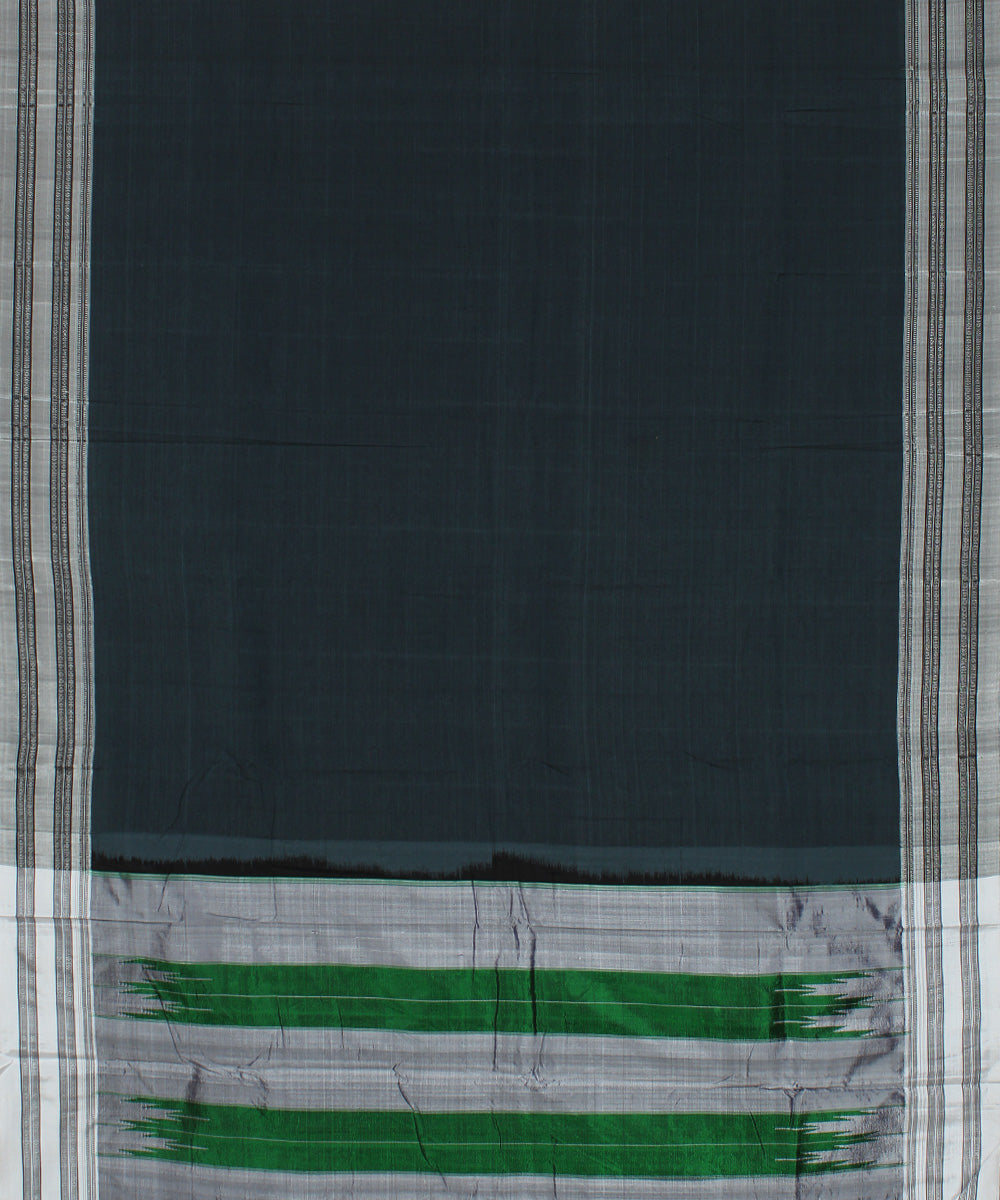 Teal green grey chikki paras cotton handloom ilkal saree