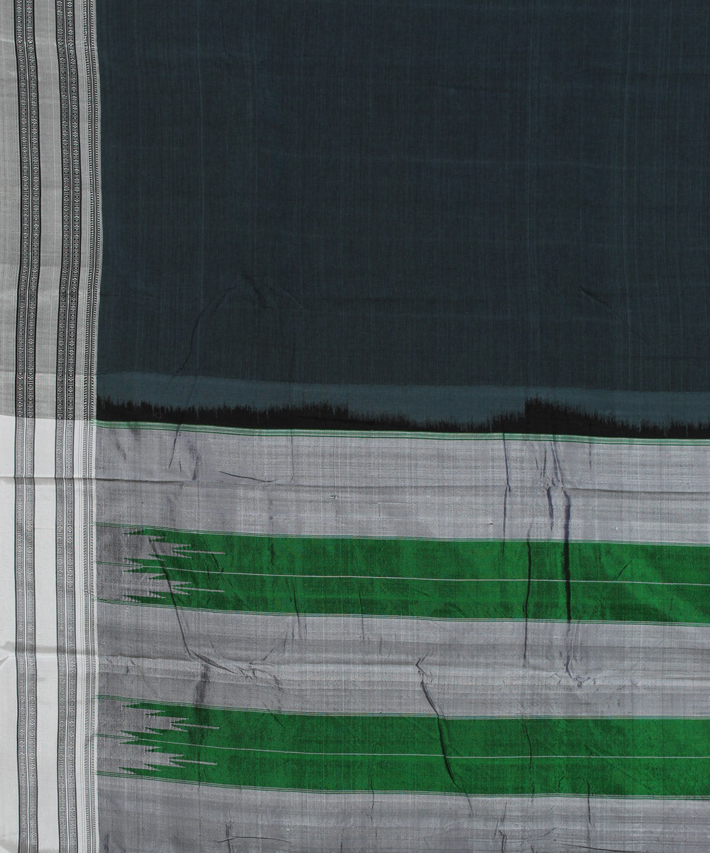 Teal green grey chikki paras cotton handloom ilkal saree