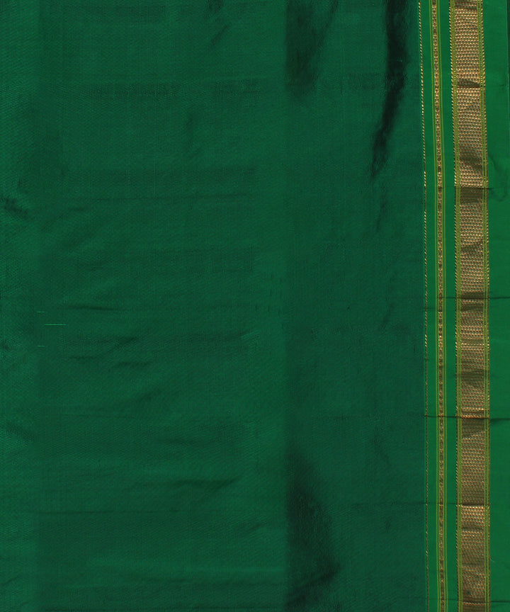 Cream green handwoven ilkal silk saree