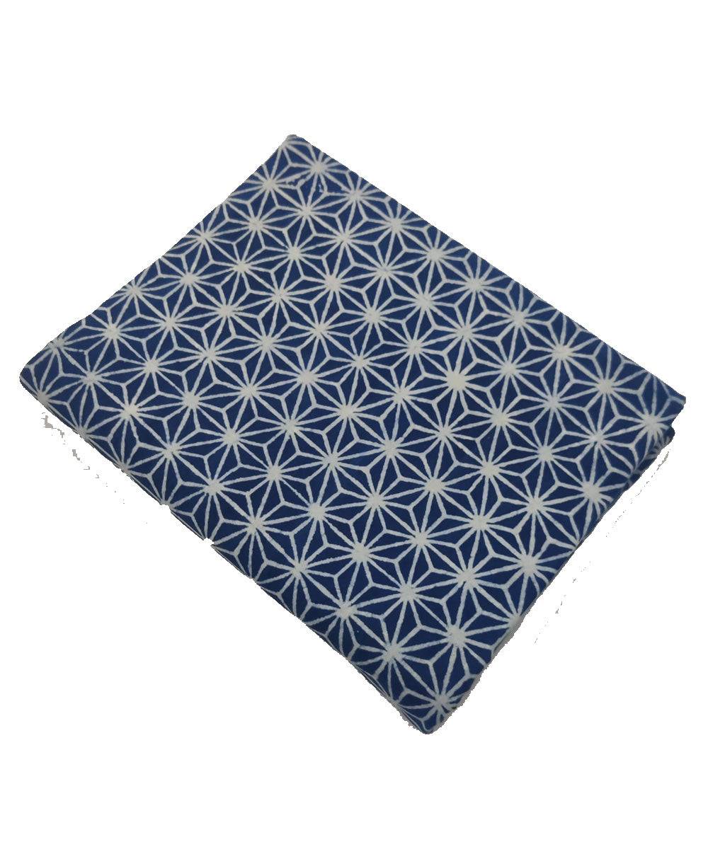 2.5m Blue symmetrical handblock printed cotton kurta material