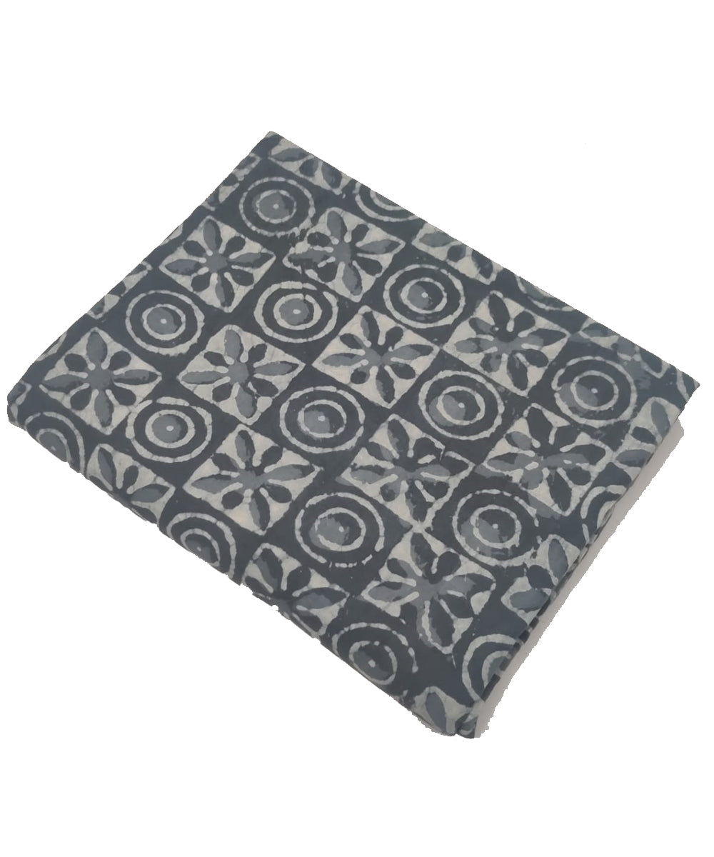 2.5m Grey handblock cotton sanganeri print kurta material