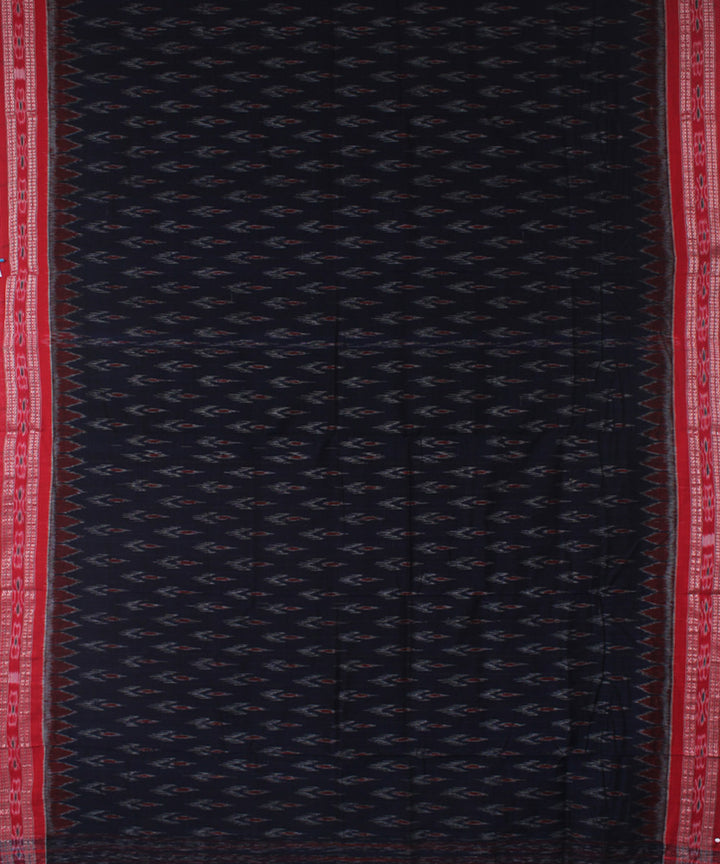 Navy blue red cotton handwoven nuapatna saree