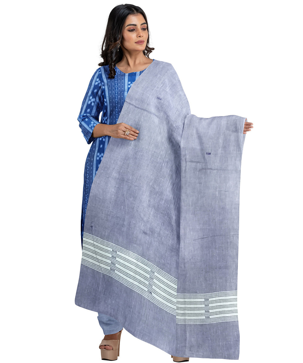 Cyan blue sky blue handwoven cotton nuapatna dress material