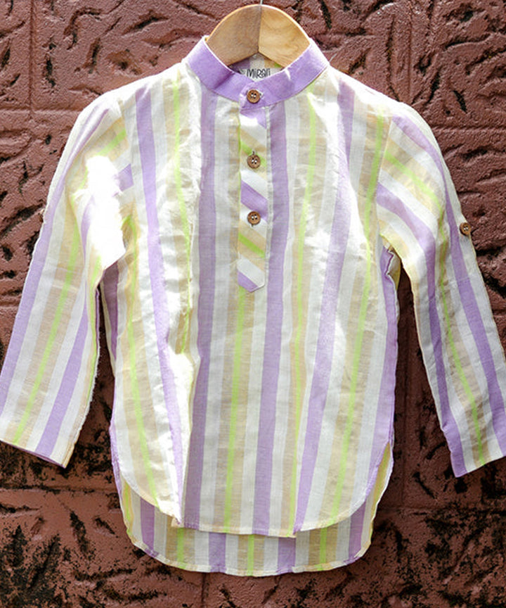 Avatara white handwoven cotton short kurta