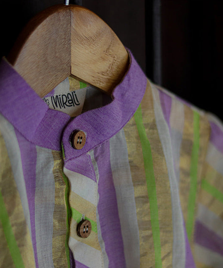 Avatara white handwoven cotton short kurta