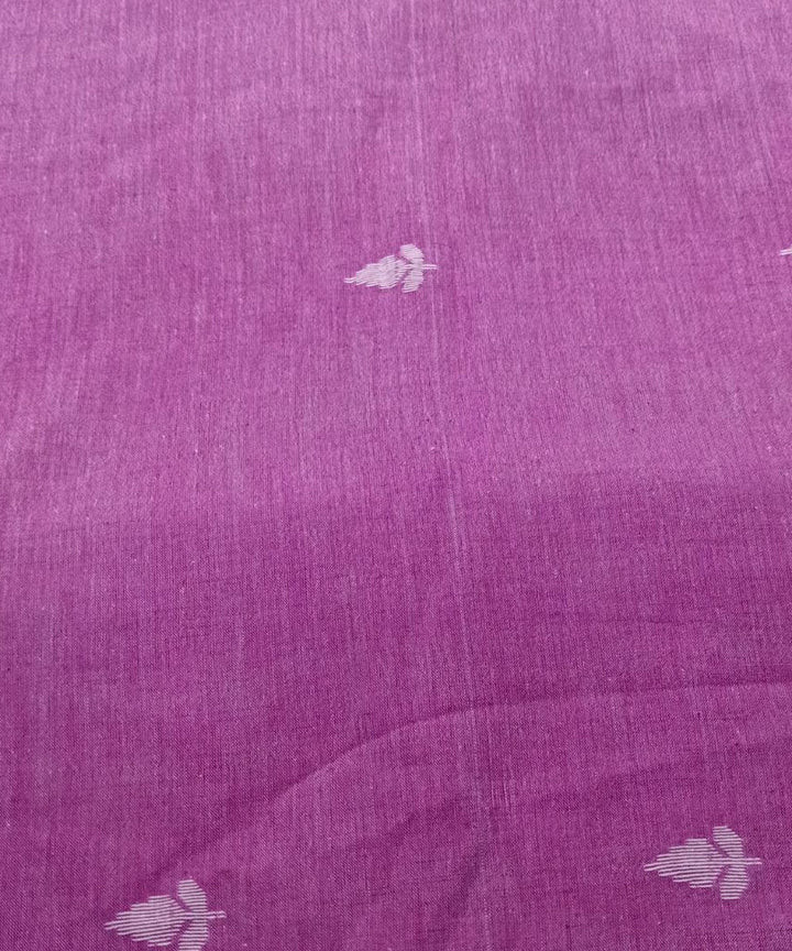 Pink buti handwoven cotton jamdani fabric