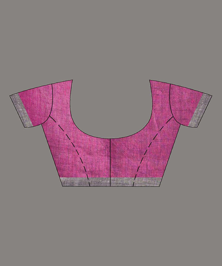 Black grey purple handwoven bengal linen saree