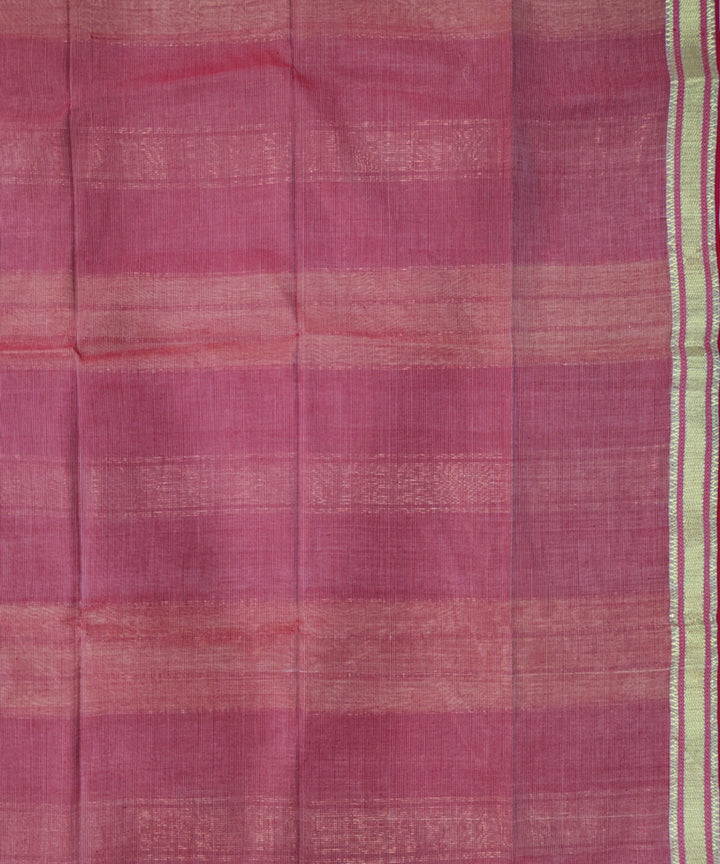 Cream maroon handwoven maheshwari cotton silk saree
