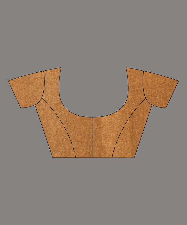 Saffron handwoven bengal linen saree