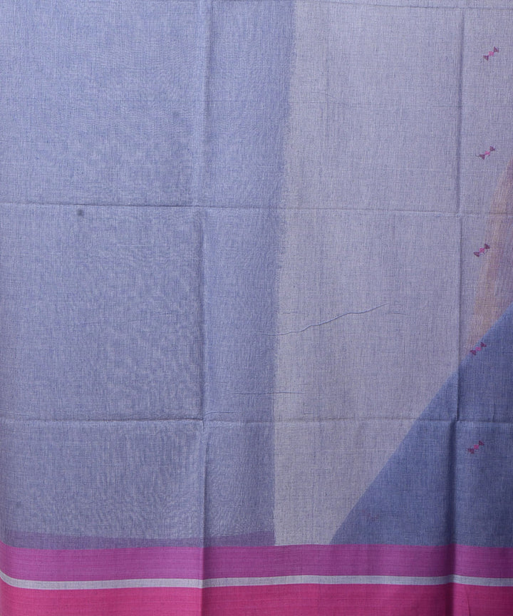 Lavender pink handloom cotton shantipuri saree