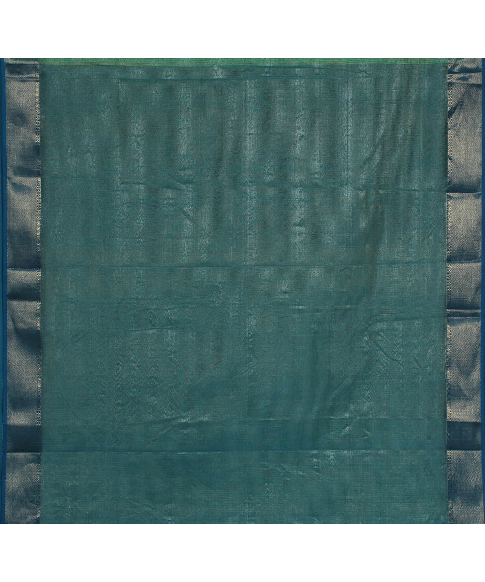 Sea green handwoven maheshwari cotton silk saree