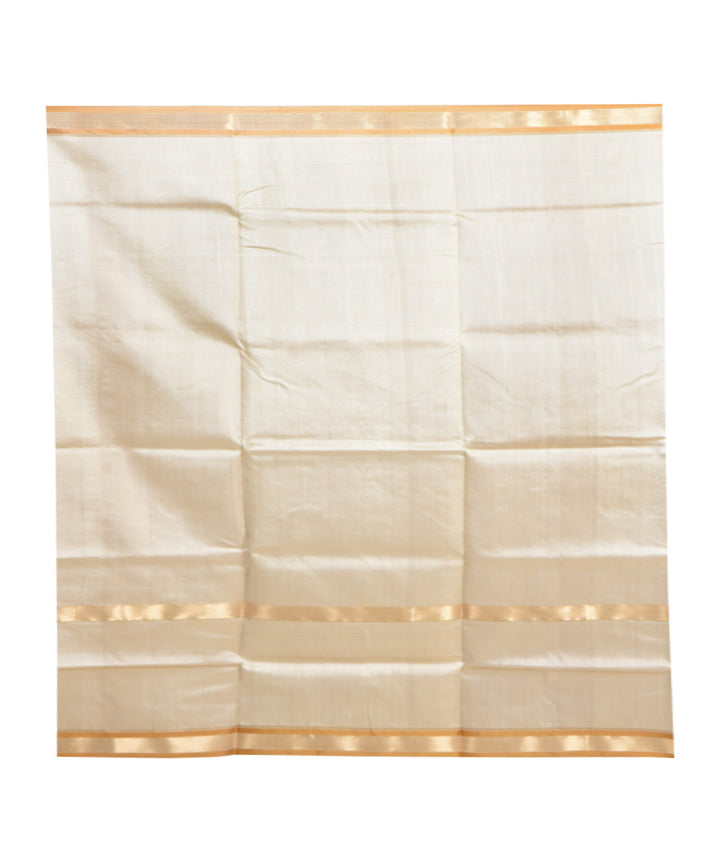 Beige handwoven silk saree