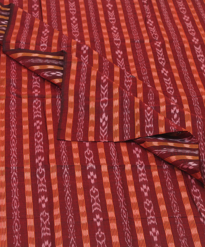 2.4 m maroon handwoven nuapatna cotton kurta material