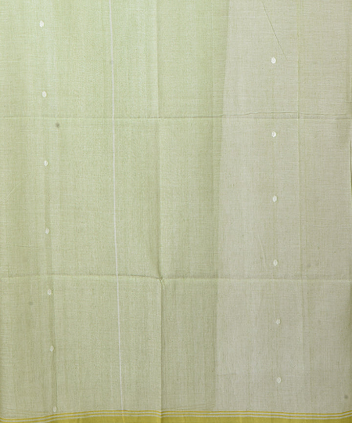 Light green white handloom cotton shantipuri saree
