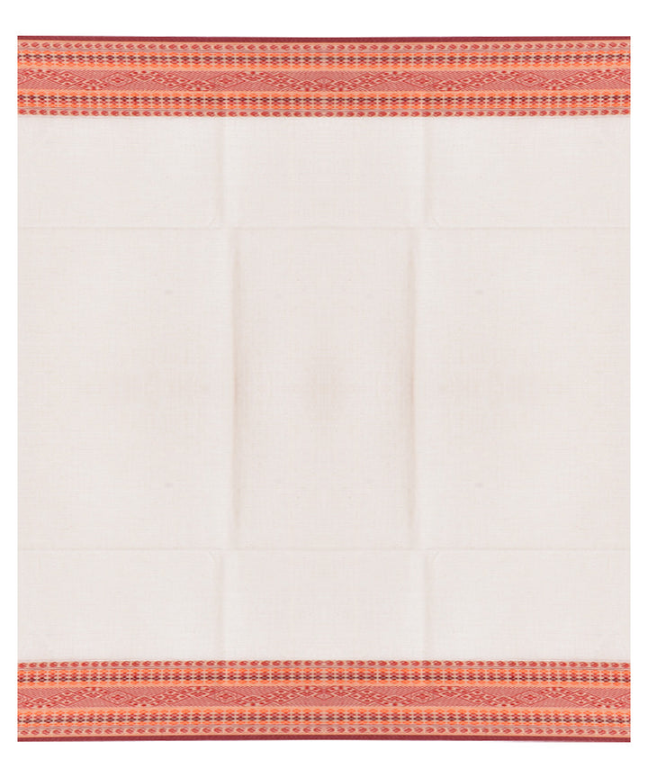 Beige orange handloom cotton shantipuri saree