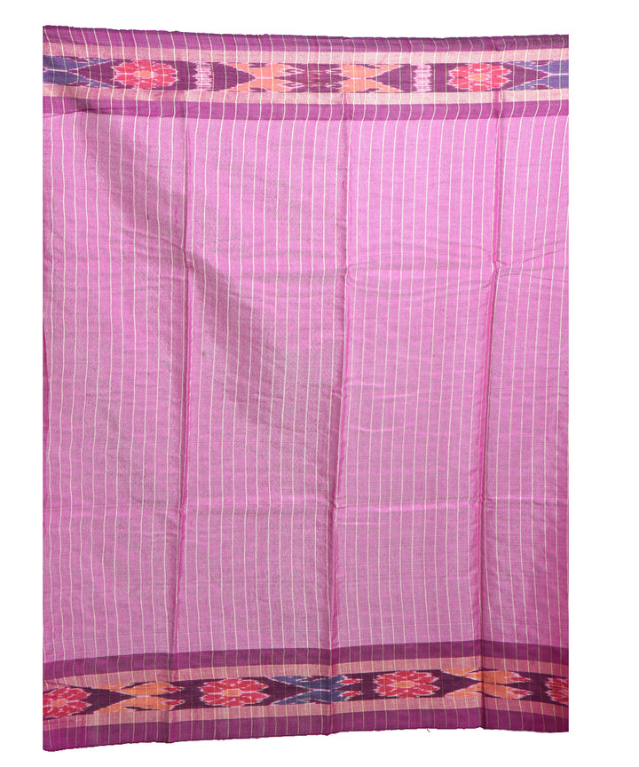 Beige purple handwoven tussar silk saree