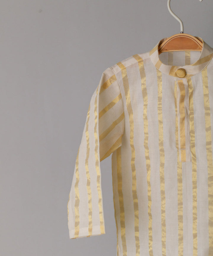 Sulekh cream handwoven cotton short kurta