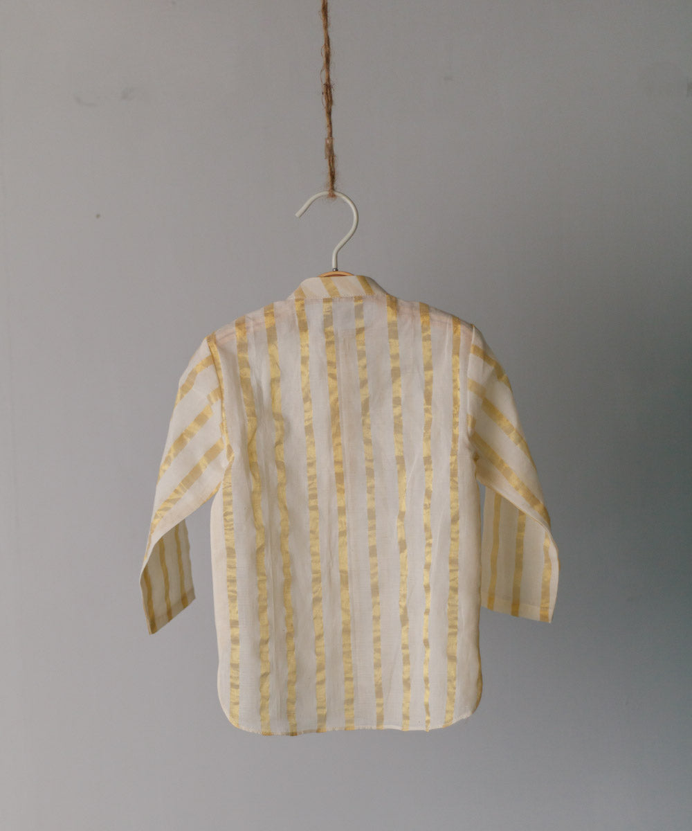 Sulekh cream handwoven cotton short kurta