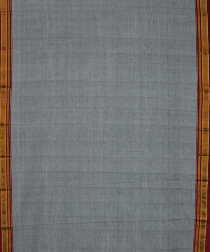 Grey maroon chikki paras cotton handloom ilkal saree