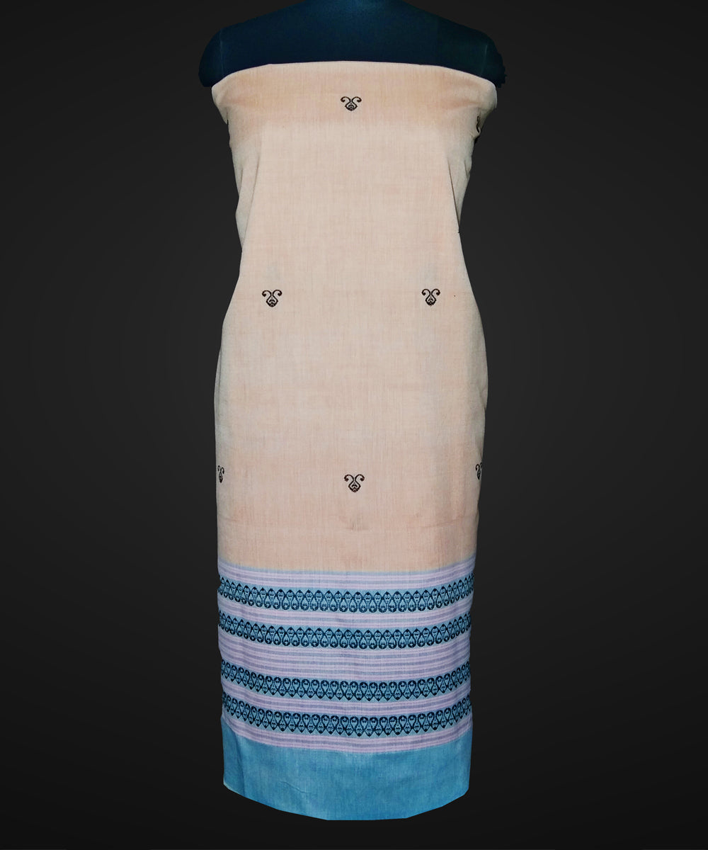 2.5 mtr cream white handwoven bomkai cotton kurta material