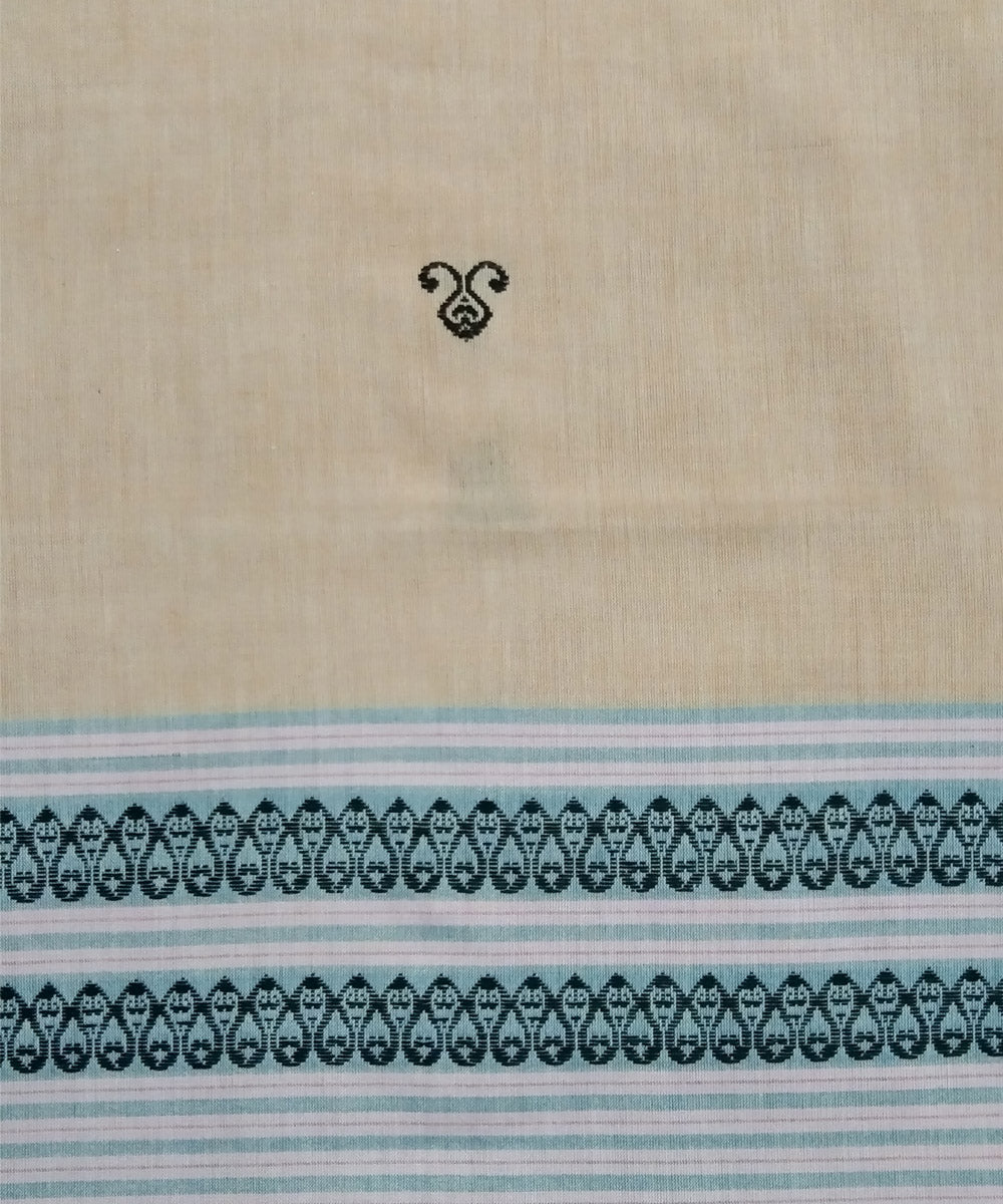 2.5 mtr cream white handwoven bomkai cotton kurta material
