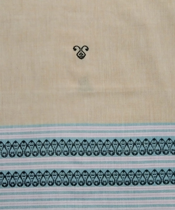 2.5 mtr cream white handwoven bomkai cotton kurta material