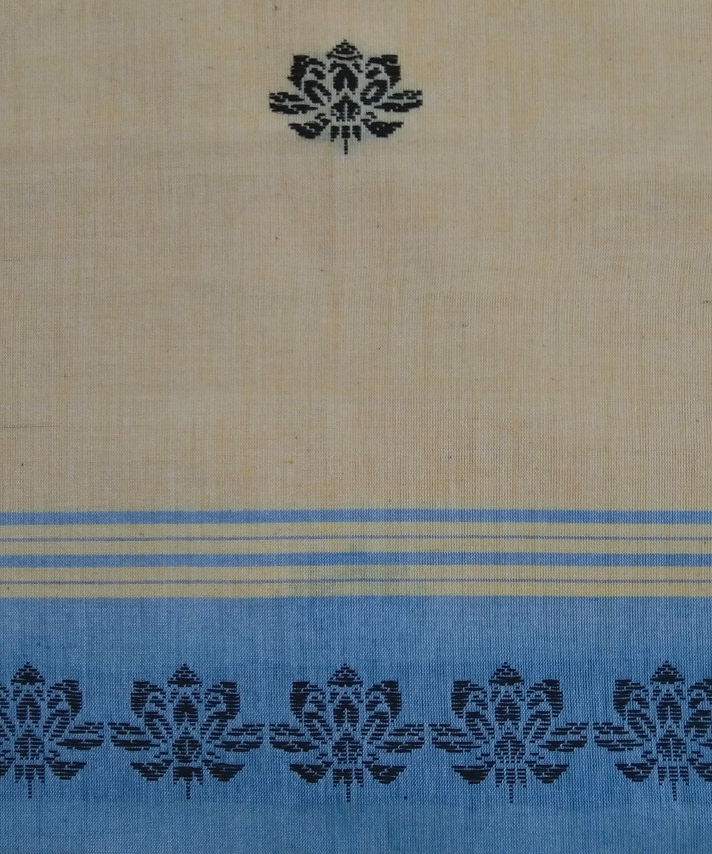 2.5 mtr cream white handloom cotton bomkai kurta material