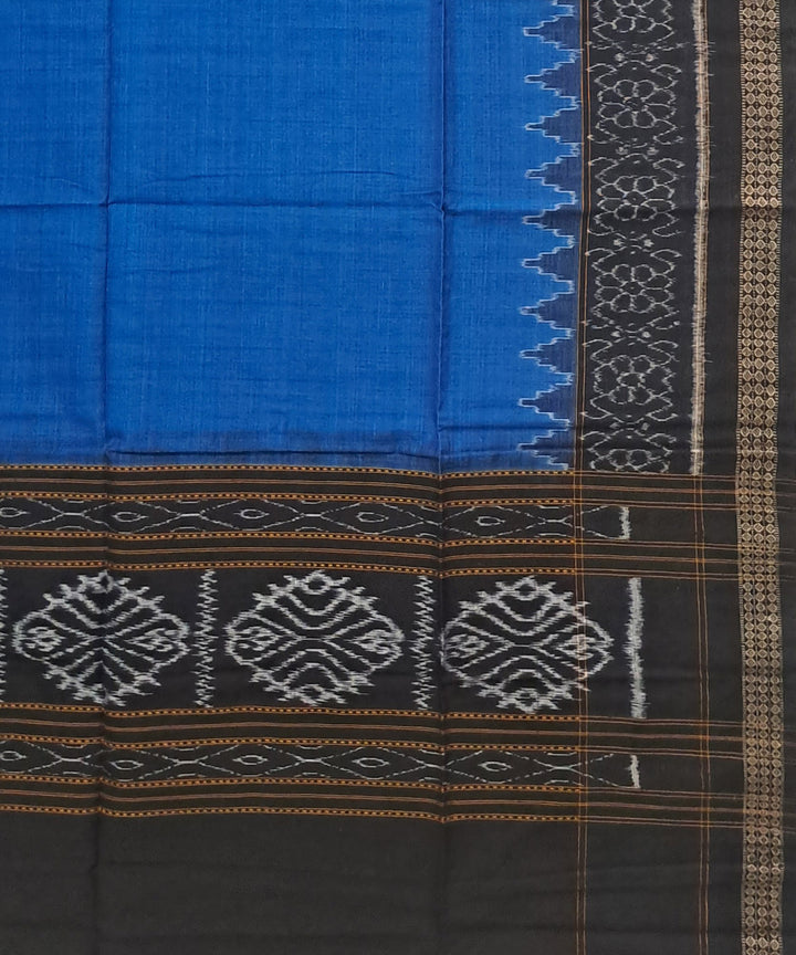 Indigo blue black handloom cotton plain sambalpuri dupatta