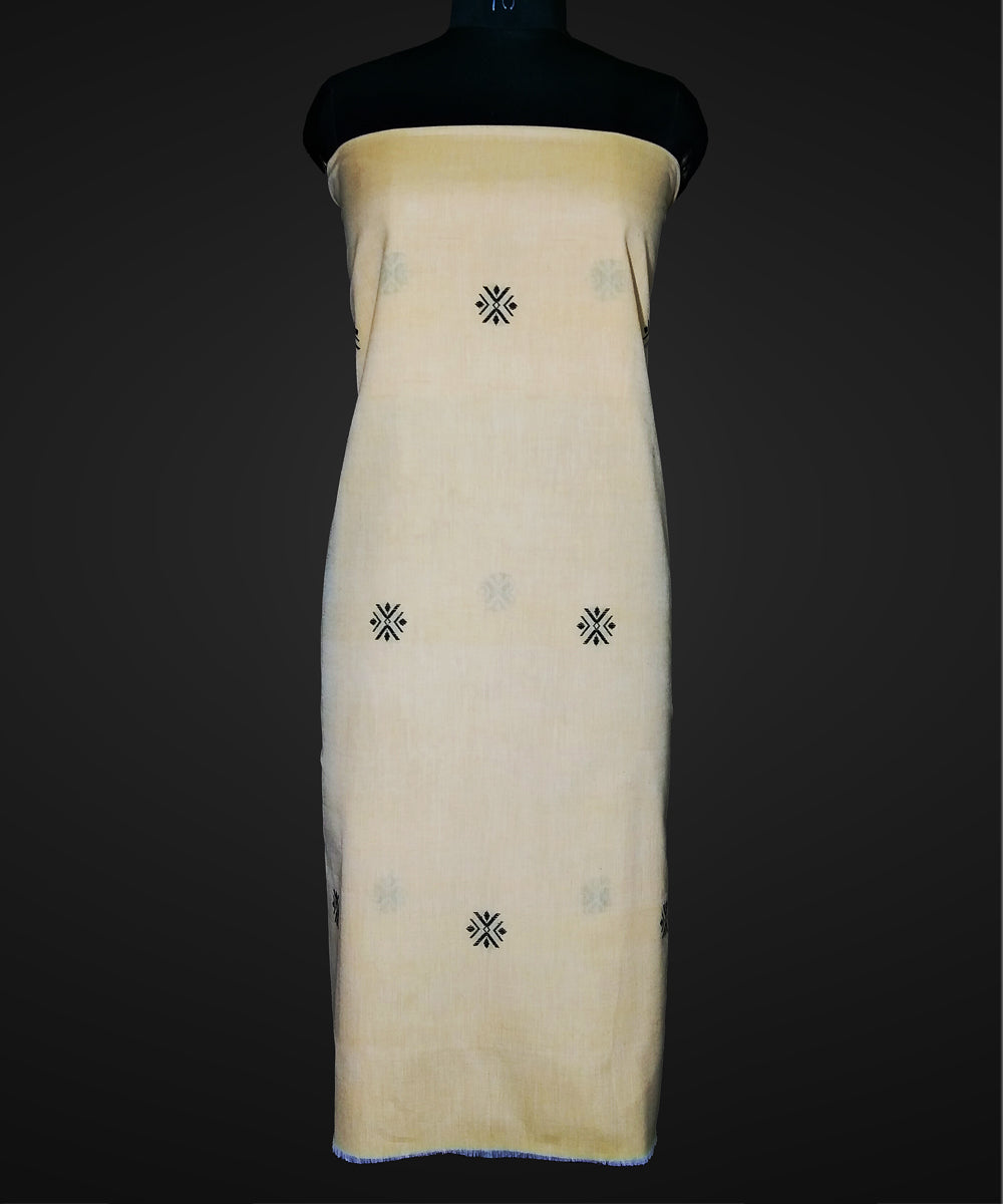 2.5 mtr cream black buti handwoven bomkai cotton kurta material