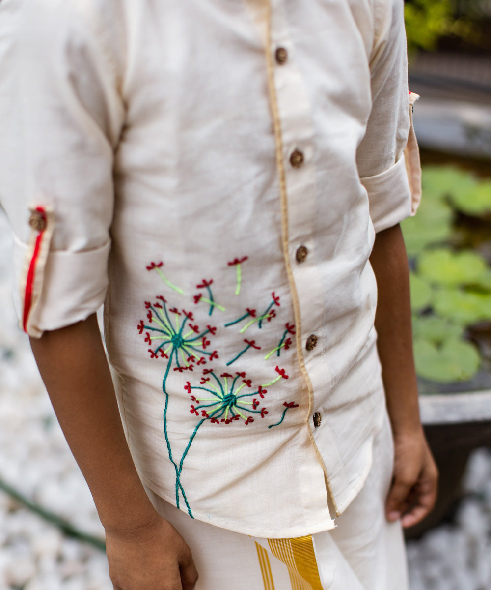 Yash white handwoven cotton shirt