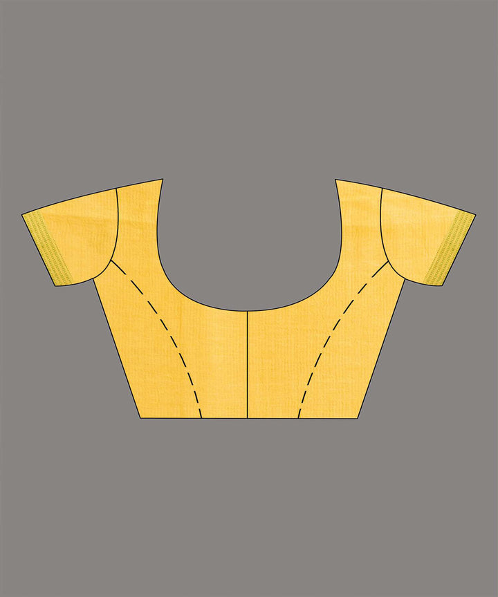 Yellow handwoven bengal cotton silk saree