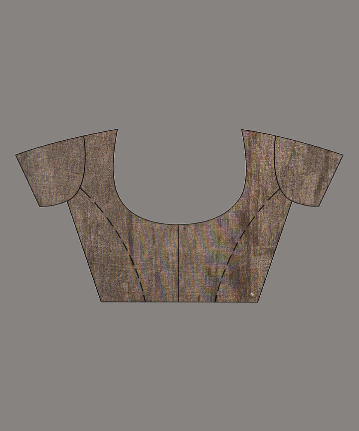 Grey handwoven bengal linen saree