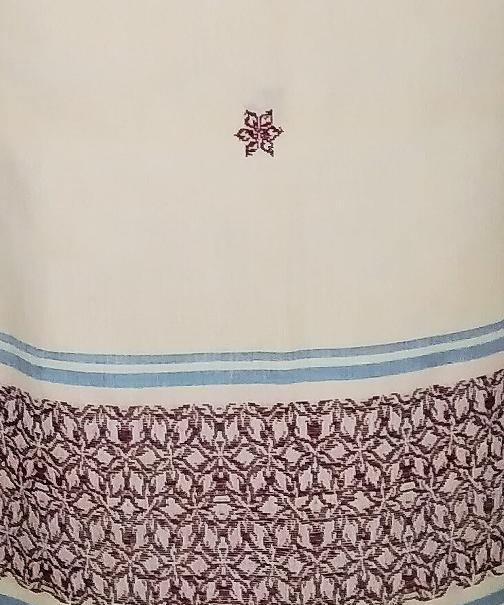 2.5 mtr cream white handwoven cotton bomkai kurta material