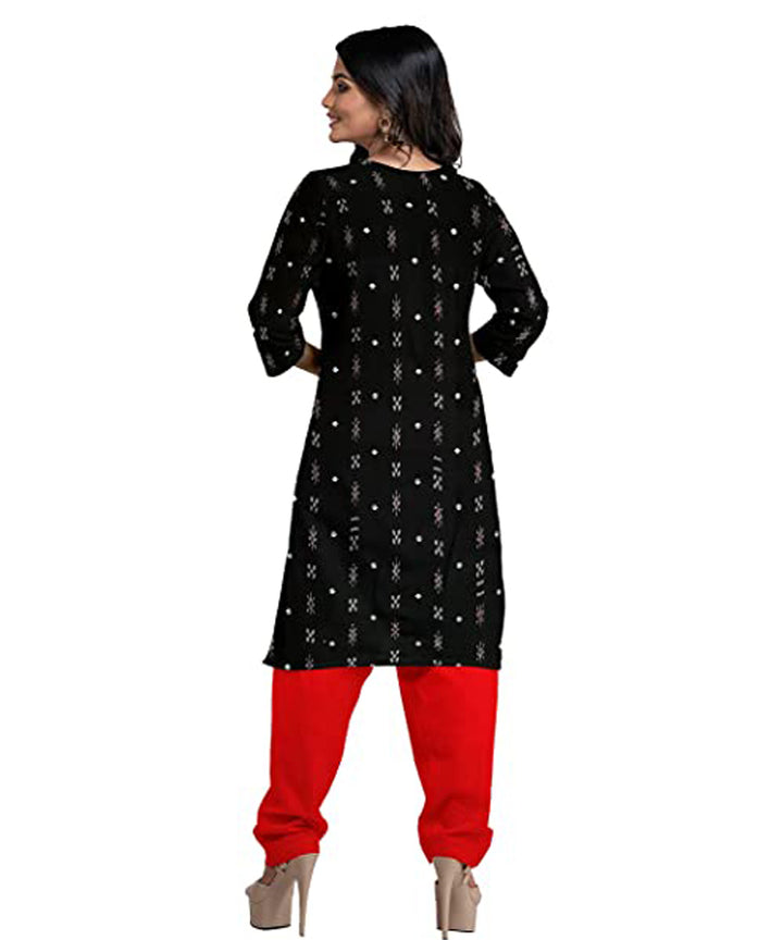 Black handwoven nuapatna cotton dress material