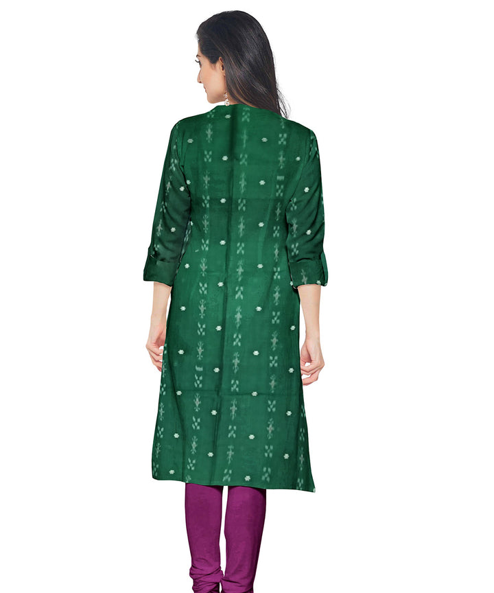 Green purple handwoven cotton nuapatna dress material