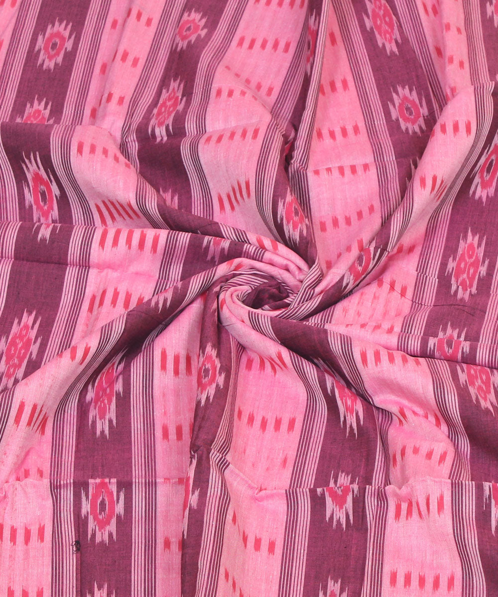 2.4 m pink handwoven cotton nuapatna kurta material