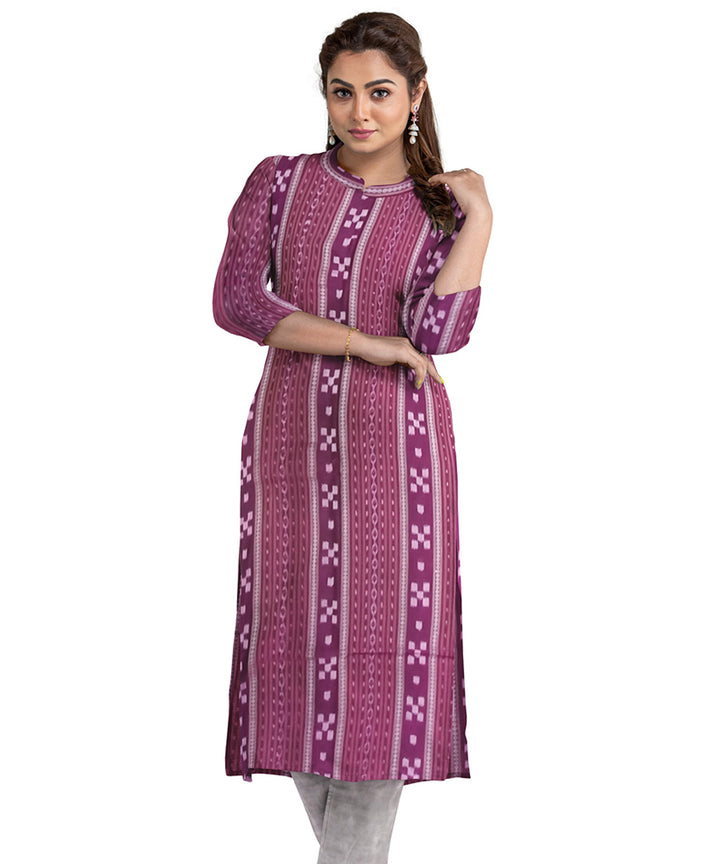 Purple handwoven cotton nuapatna dress material