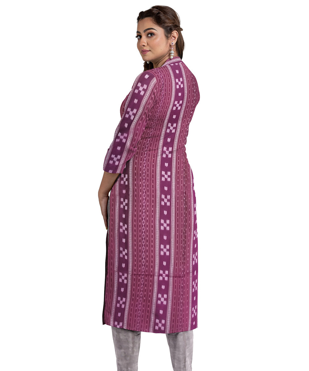 Purple handwoven cotton nuapatna dress material